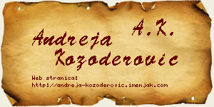 Andreja Kozoderović vizit kartica